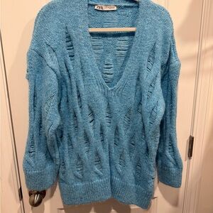 Zara Women's Blue Sweater